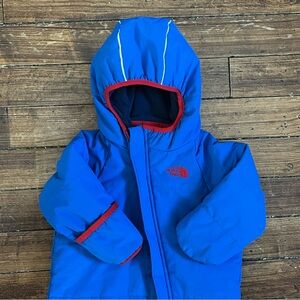 The North Face blue bunting Snowsuit 12-18 Mo.